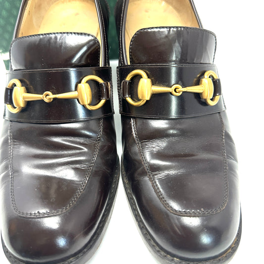 Gucci Vintage Horse bit block loafers brown 7