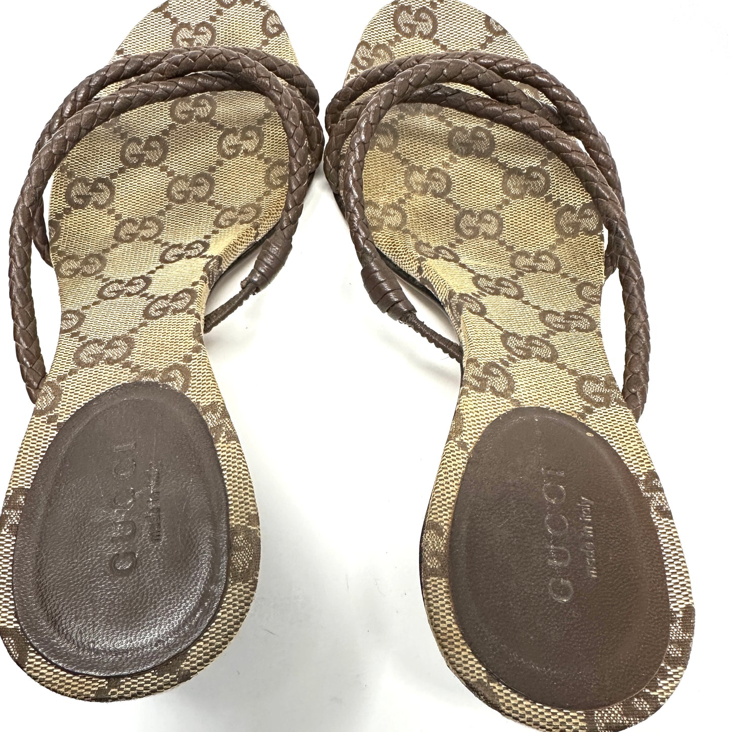 Gucci Brown Supreme Monogram Canvas Heels 7