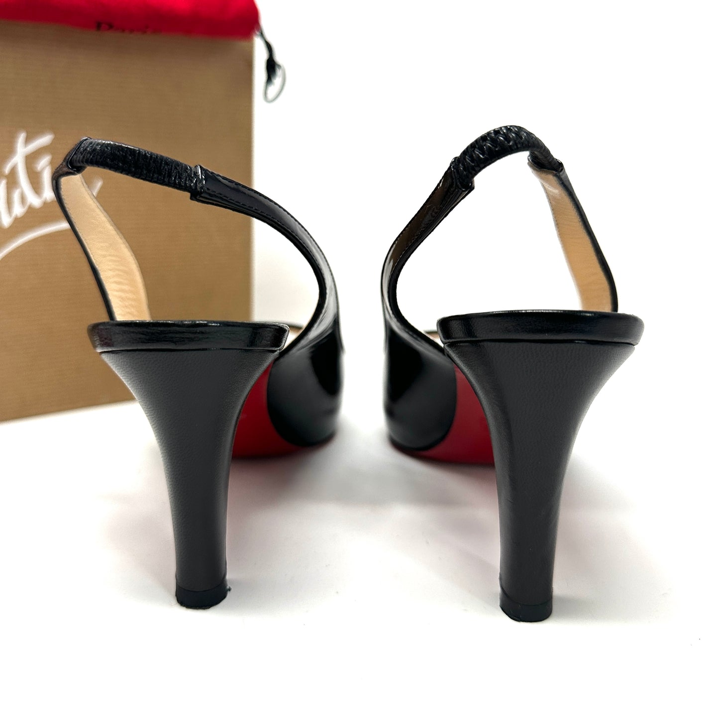 Christian Louboutin Prive 90 Black Patent Calf Pump 36.5