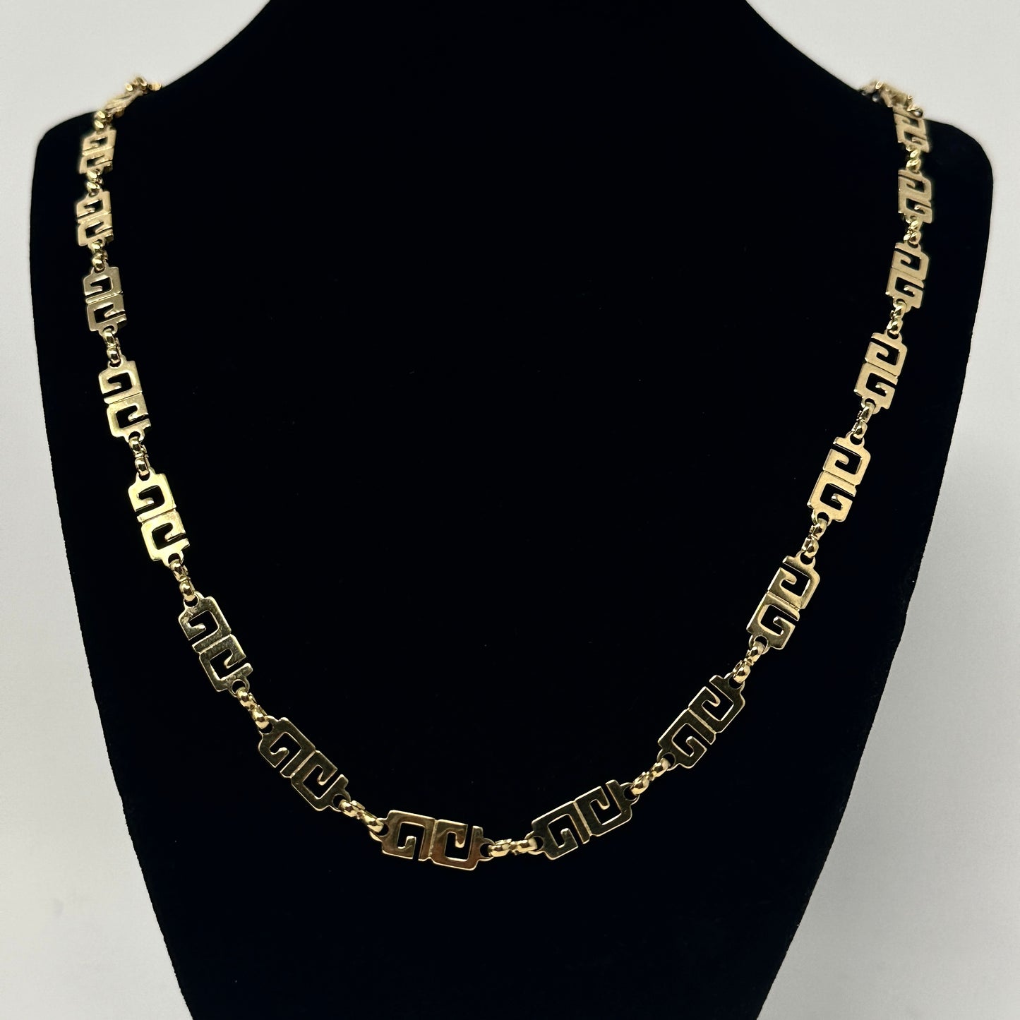 VINTAGE GIVENCHY G GOLD TONE 24" CHAIN NECKLACE