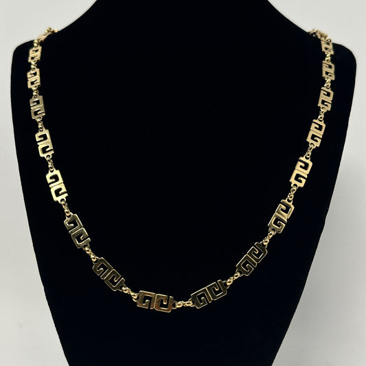 VINTAGE GIVENCHY G GOLD TONE 24" CHAIN NECKLACE