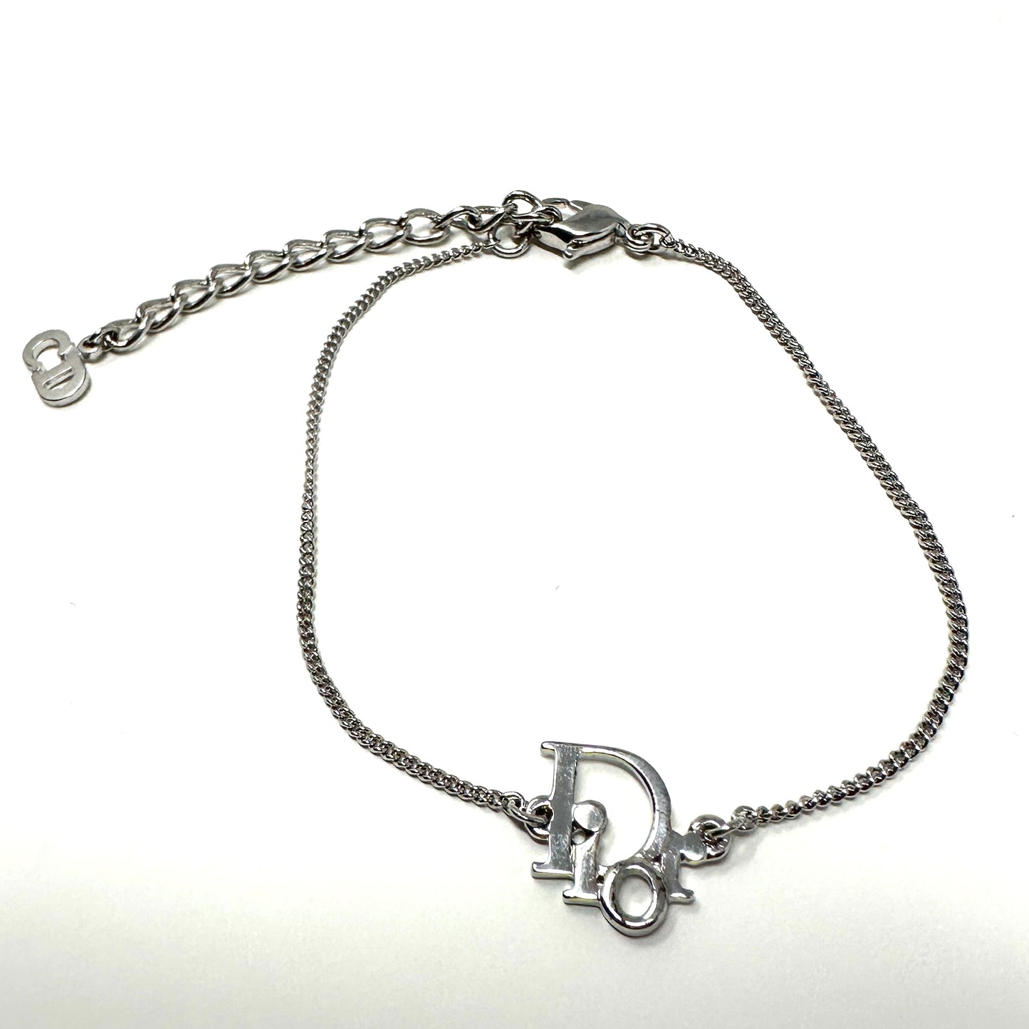 DIOR SILVER LOGO ADJUSTABLE BRACELET