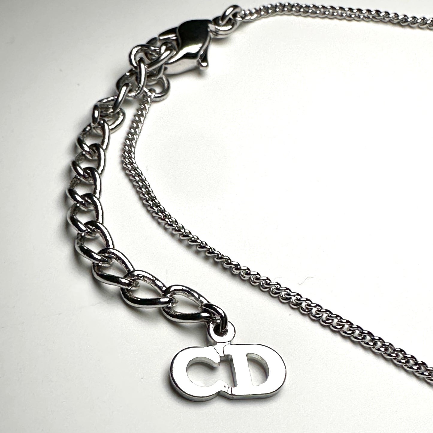 DIOR SILVER LOGO ADJUSTABLE BRACELET