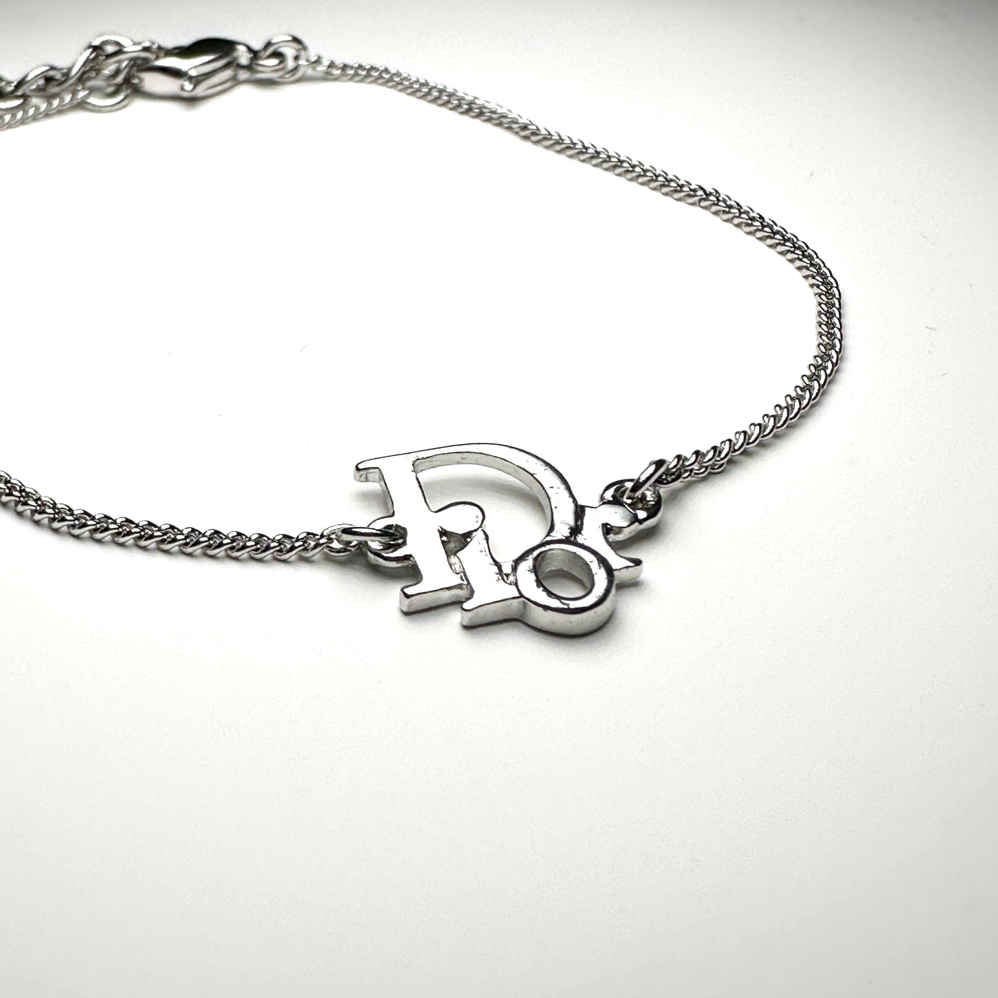 DIOR SILVER LOGO ADJUSTABLE BRACELET