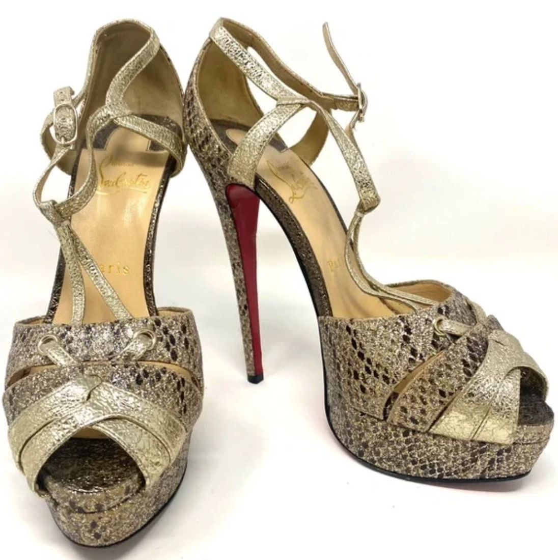 CHRISTIAN LOUBOUTIN SNAKESKIN 38