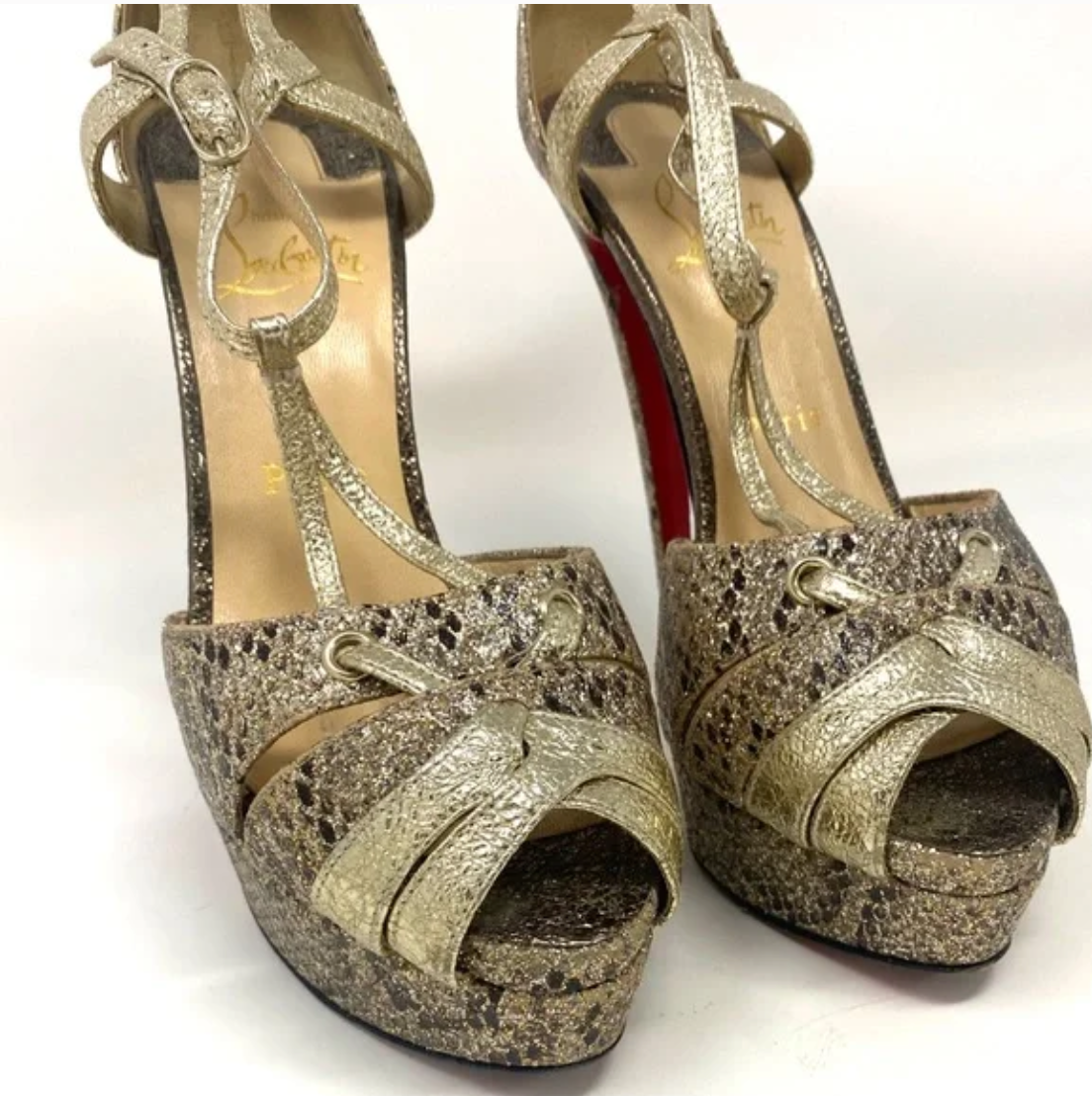 CHRISTIAN LOUBOUTIN SNAKESKIN 38