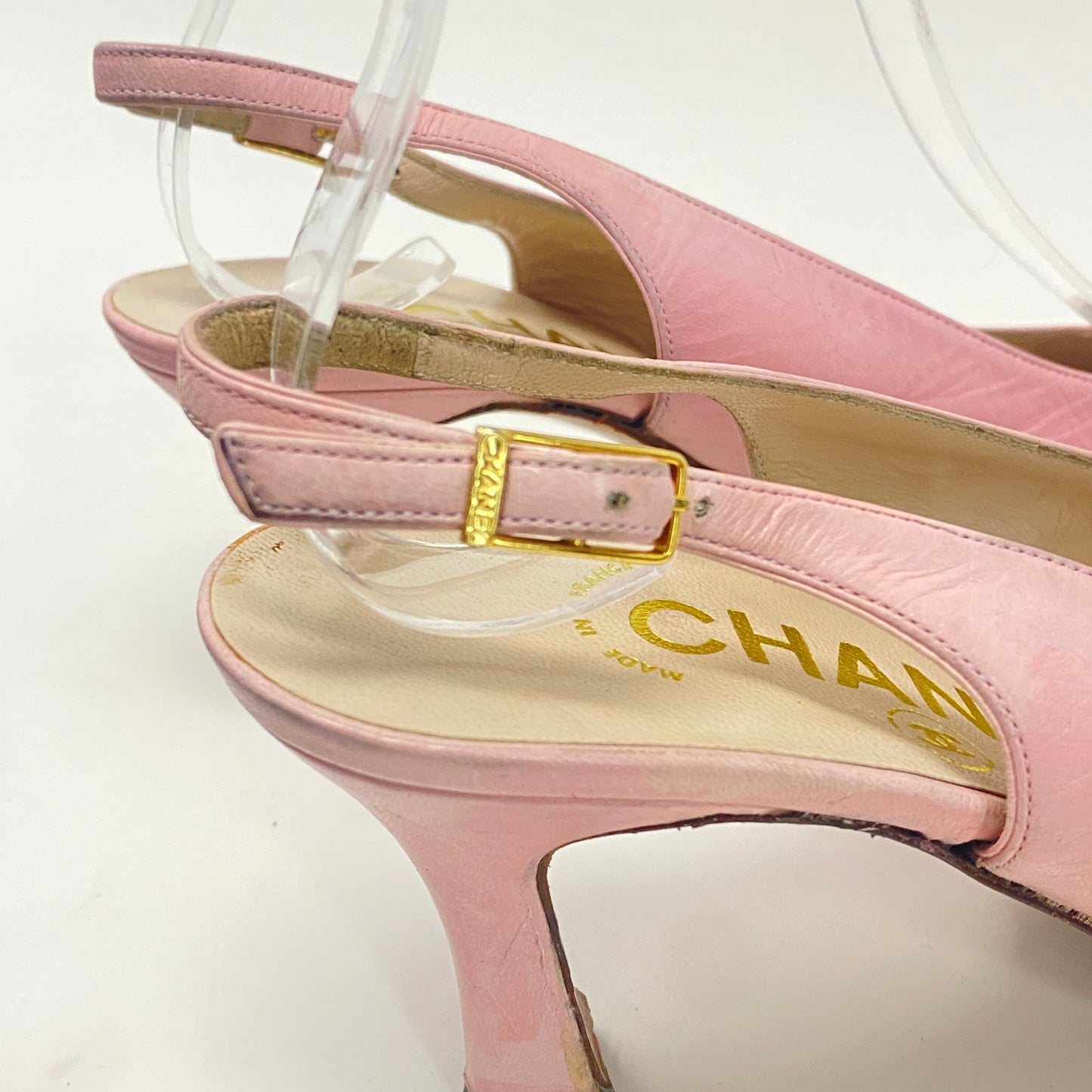 CHANEL VINTAGE PINK HEELS 35.5